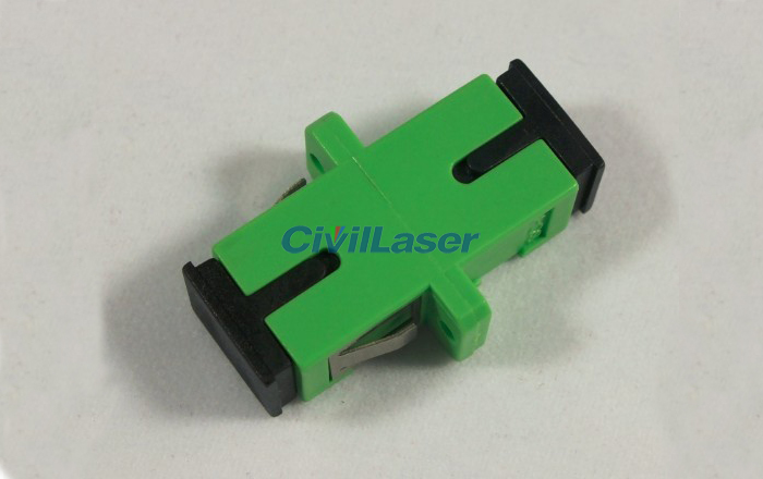 SC APC Fiber Optic Adapter Singal Core Verde Plastic Flange